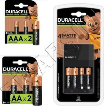 Duracell Cef 14 Şarj Cihazı ve 4 Adet 1300 Mah Aa Şarj Edilebilir Pil ve 4 Adet 750 Mah Aaa Şarj Edilebilir Pil