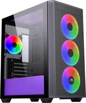PowerBoost PB-P2252BP USB 3.0 ATX Mesh Ring ARGB Fan Mor Kasa 2252 Purple