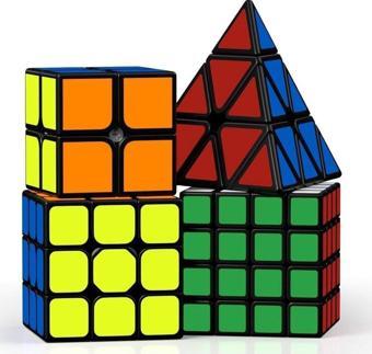 4 SET SPEED CUBE 4 LÜ SET PİRAMİT ZEKA KÜPÜ 2X2 ZEKA KÜPÜ  3X3 ZEKA KÜPÜ 4X4 ZEKA KÜPÜ RUBİKS CUBE