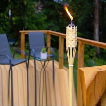 VIP QUALITY 50PCS 90 CM BAMBOO TORCH 50 ADET 90 CM BAMBU MEŞALE BAHÇE AYDINLATMA TOPTAN BAMBU MEŞALE