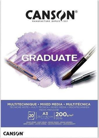 Canson A3 Graduate Mix Media Beyaz Blok - 400110378