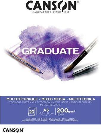 Canson Graduate A5 Mix Media Blok Beyaz - 400110376