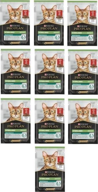 Pro Plan Pouch Sterilised Sığır Etli Yetişkin Kedi Maması 85 G - 10 Adet