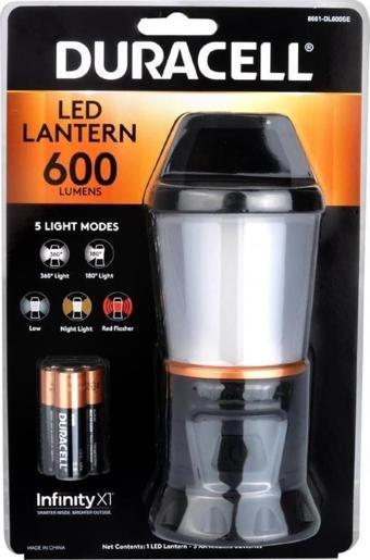 Duracell 600 Lümen Ledli 360° ve 180° Aydınlatmalı El Feneri + 3 AA Piller Dahil