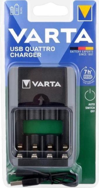 Varta 57652101401 Value USB Quattro Pil Şarj Cihazı ( Pilsiz ) 4lü Slot