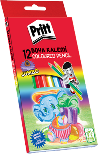 Pritt 12 Renk Boya Kalemi Jumbo Üçgen Karton Kutu 1219733