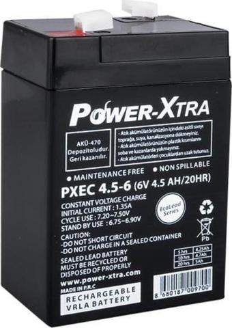 Power-Xtra EcoLead Series - PXEC4.5-6 - 6V 4.5 Ah Kuru Akü