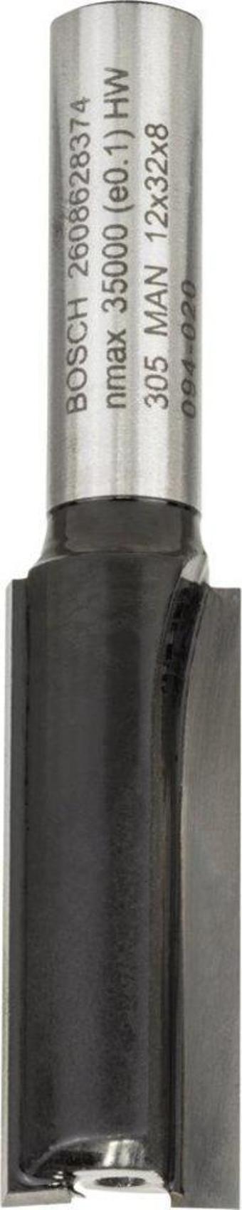 Bosch - Standard Seri Ahşap İçin Çift Oluklu, Sert Metal Ekstra Uzun Düz Freze Ucu 8*12*62mm