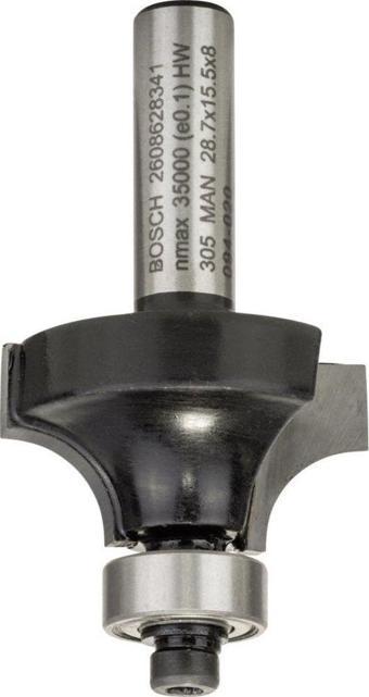 Bosch - Standard Seri Ahşap İçin Çift Oluklu, Sert Metal Bilya Yataklı Yuvarlama Frezesi 8*8*53 mm