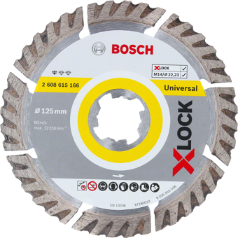 Bosch - X-LOCK - Standard Seri Genel Yapı Malzemeleri İçin Elmas Kesme Diski 125 mm