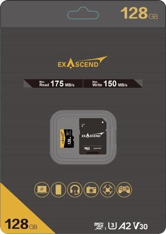 Exascend 128GB 175MB/s A2 V30 MicroSD Hafıza Kartı