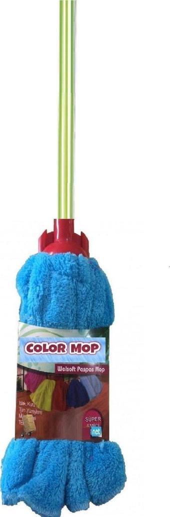 Color Mop Havlu Paspas Mop Ucu Ve Plastik Kaplama Saplı