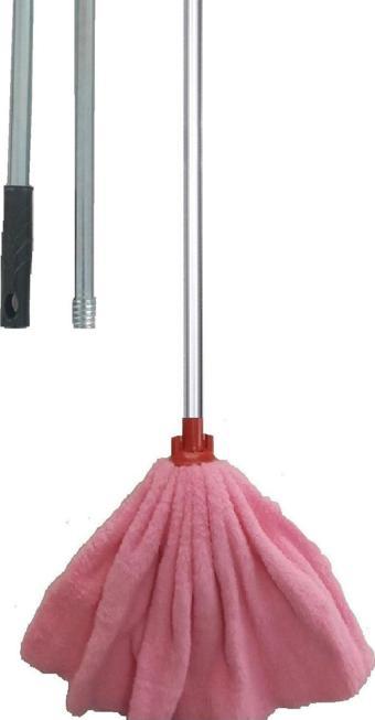 Color Paspas Fuşya Mop Metal Saplı Takım