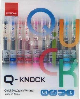 Dong-A 10 Renk Q-Knock 04 mm Jel Kalem Seti