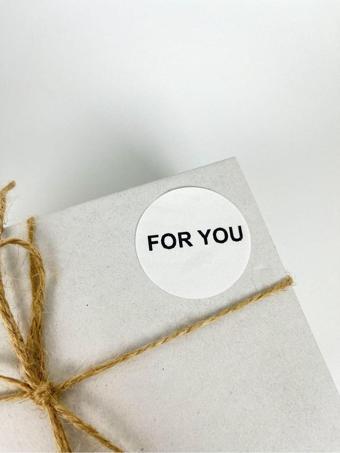 Butiksosyetik For You Siyah Yazılı 4 cm Yuvarlak Yapışkanlı Sticker Etiket 120 Adet