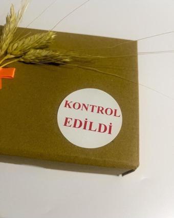 Butiksosyetik Kontrol Edildi Beyaz Etiket Kırmızı Yazı Yuvarlak Yapışkanlı Etiket 5 x 5 cm 100 Adet
