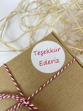 Butiksosyetik Teşekkür Ederiz 40 Mm Beyaz Yuvarlak Sticker Etiket 120 Adet