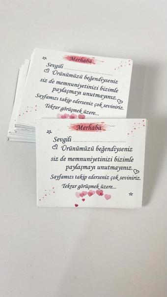 Butiksosyetik Teşekkür Kartı 5 x 7 cm 50 Adet