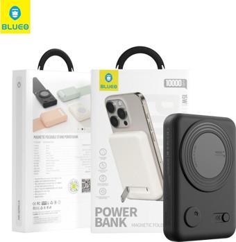 Blueo Magsafe Kablosuz Şarj Standlı 10000 Mah Powerbank Siyah