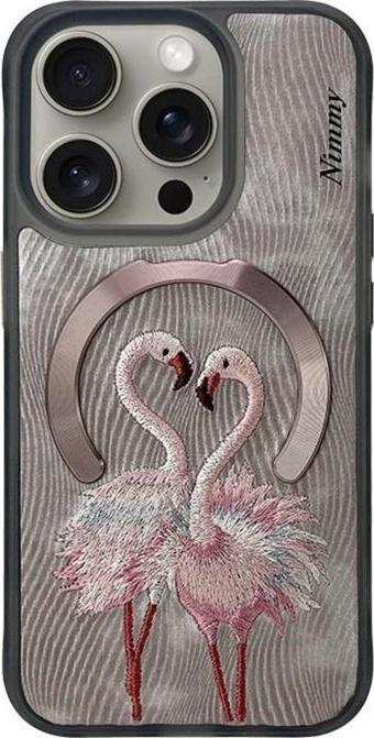 Nimmy iPhone 15 Pro Max Flamengo Series Magsafe Pembe Telefon Kılıfı