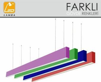 Lambaled 40cm Slım Lineer Led Sarkıt Armatür Antrasit Kasa Beyaz Işık - 6500k