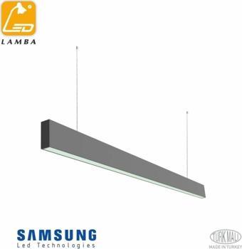 Lambaled 120cm Slım Lineer Led Sarkıt Armatür Antrasit Kasa Beyaz Işık