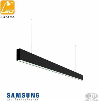 Lambaled Slım Lineer Led Sarkıt 50w 3000k Günışığı Siyah Kasa 200 Cm