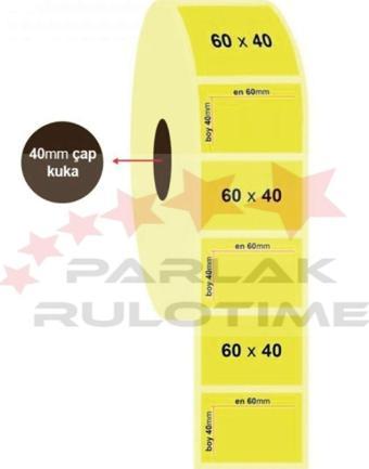 Parlak Rulotime 40*60 10 Rulo 1000 Sarım Sarı Zemin Eczane İlaç Tarif Etiketi 