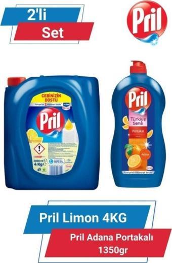 PRİL LİMON 4 KG & PRİL ADANA PORTAKALI 1350gr 2'li Set