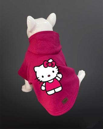 Kedi & Köpek Kıyafeti Sweatshirt - Hello Kitty Baskılı Pembe Sweatshirt