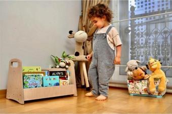 Kidoppo Pikler Montessori Kitaplık  Orta Boy Çocuk Odası İçin Ayaklı Kitaplık