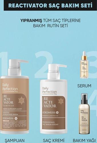 Daily Perfection Pro Reactıvator Saç Bakım Seti Saç Dökülme Karşıtı (Şampuan-Saç Bakım Kremi-Saç Bakım Yağı-Serum)