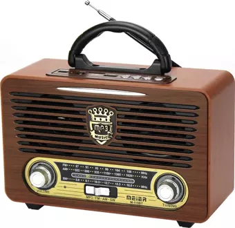 Meıer M-115bt Şarjlı Bluetooth  Retro Wooden  Radio