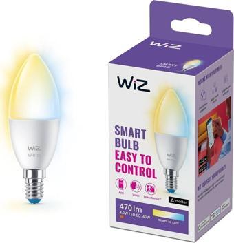 Wiz-Wi-Fi 2700K-6500K Beyaz Ambiyans Akıllı Ampul - 40W - C37 - E14 Ince Duy