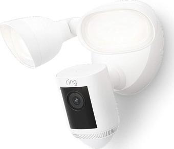 Ring Floodlight Cam Wired Pro Kuş Bakışı ve 3D Hareket Algılama, Beyaz