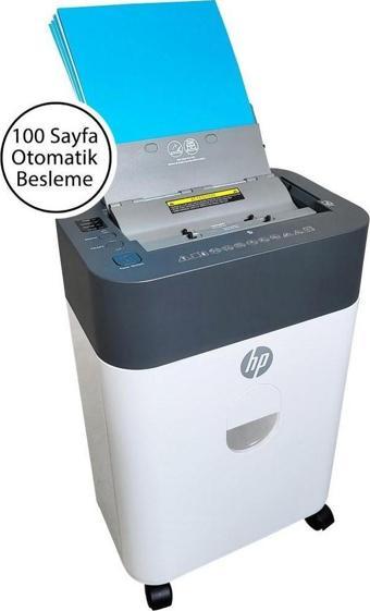 HP OneShred Auto 100CC Otomatik Beslemeli Evrak İmha Makinesi-P4-Çapraz kesim-4,3x12mm-17lt