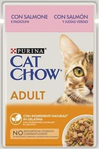 Cat Chow Pouch Somonlu Yetişkin Kedi Konservesi 26 Adet 85 Gr