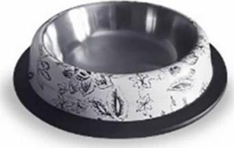 EuroDog 16 Oz Desenli Oval Çelik Köpek Mama Su Kabı 20,5 Cm