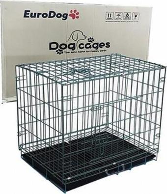 EuroDog Siyah Tabanlı Dövme Köpek Kafesi 92x61,5x68,5 Cm