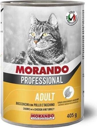 Morando Professional Tavuklu ve Hindili Yetişkin Kedi Konservesi 12 Adet 405 Gr