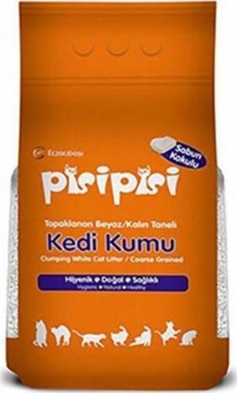 Pisipisi Sabun Kokulu Topaklanan Kalın Taneli Bentonit Kedi Kumu 2x5 Kg