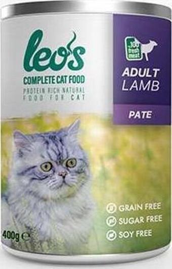 Leos Kuzu Etli Pate Yetişkin Kedi Konservesi 12 Adet 400 Gr