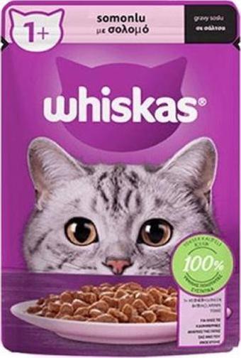 Whiskas Pouch Sos İçinde Somonlu Yetişkin Kedi Konservesi 28 Adet 85 Gr