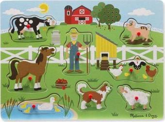 Melissa & Doug Ahşap Sesli Yapboz - Old Macdonal'S Farm