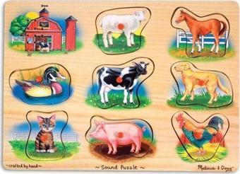 Melissa & Doug Ahşap Sesli Yapboz - Çiftlik Hayvanları