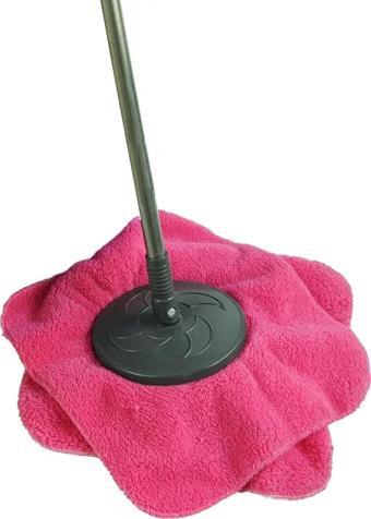 Turn | Welsoft Dönerli Mop Yedek Başlıklı Papas Mop Pembe 35x35