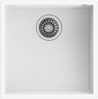 Square 40.40 TG Beyaz - Tek Hazneli Tegranite + Eviye
