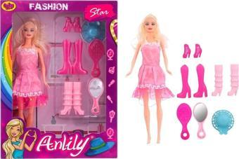 Bol Aksesuarlı Moda Kombini Oyuncak Bebek 30 cm Anlily Fashion Star Doll