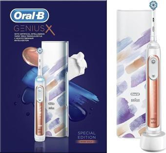 Oral-B Genius X AI Art of Brushing Rose Gold Şarj Edilebilir Diş Fırçası + Seyahat Kabı