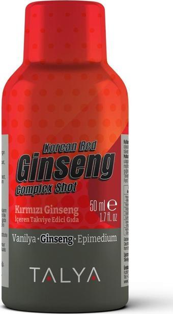 Talya Kırmızı Ginseng Korean Red Ginseng Complex Shot 50 Ml